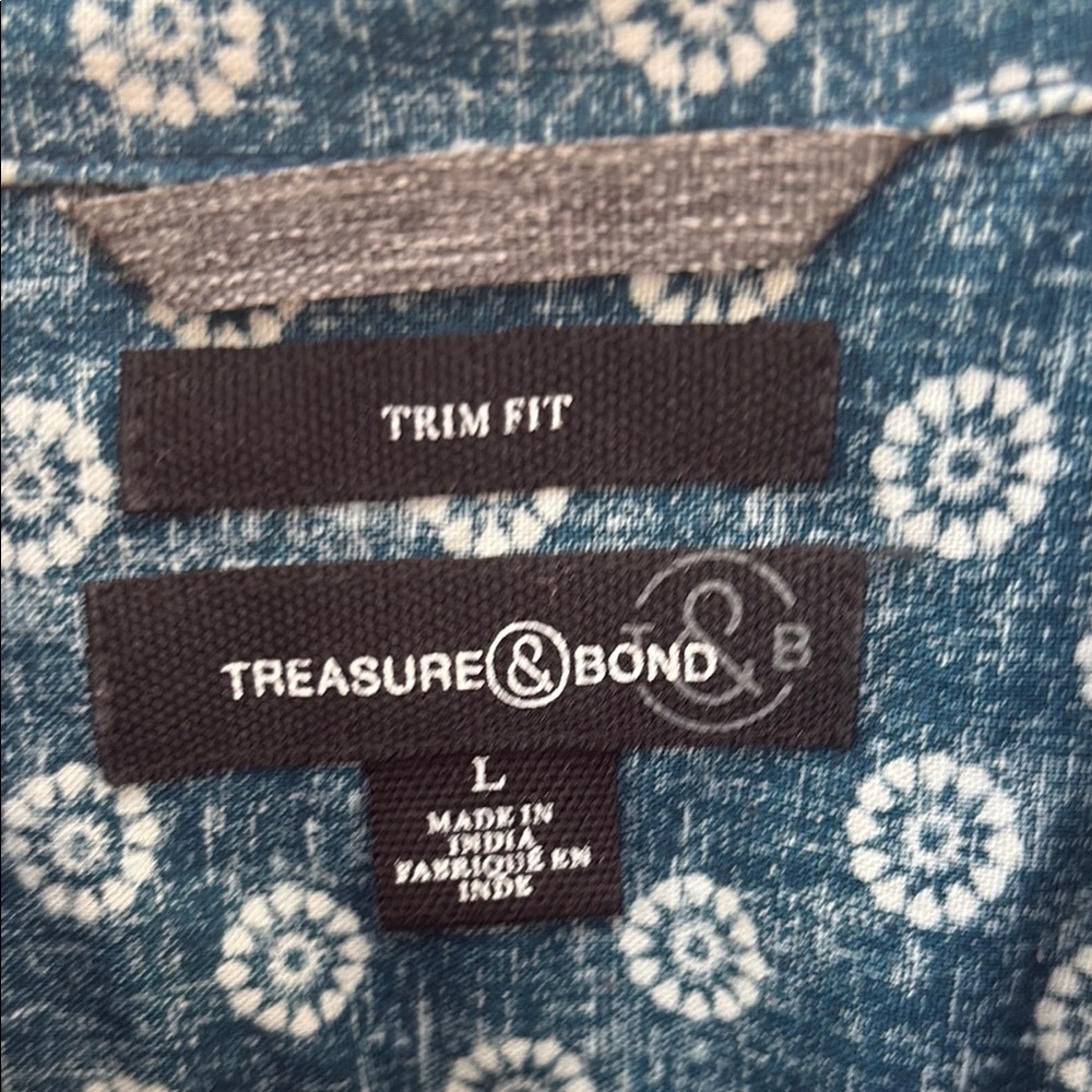 Men's Blue Patterned Shirt - Picture 2 of 2